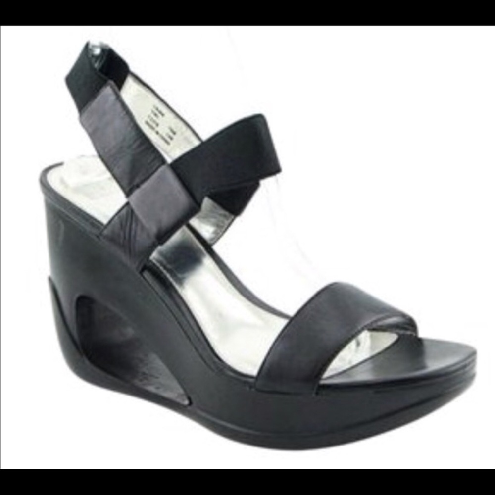 COPY - CALVIN KLEIN black cutout wedges